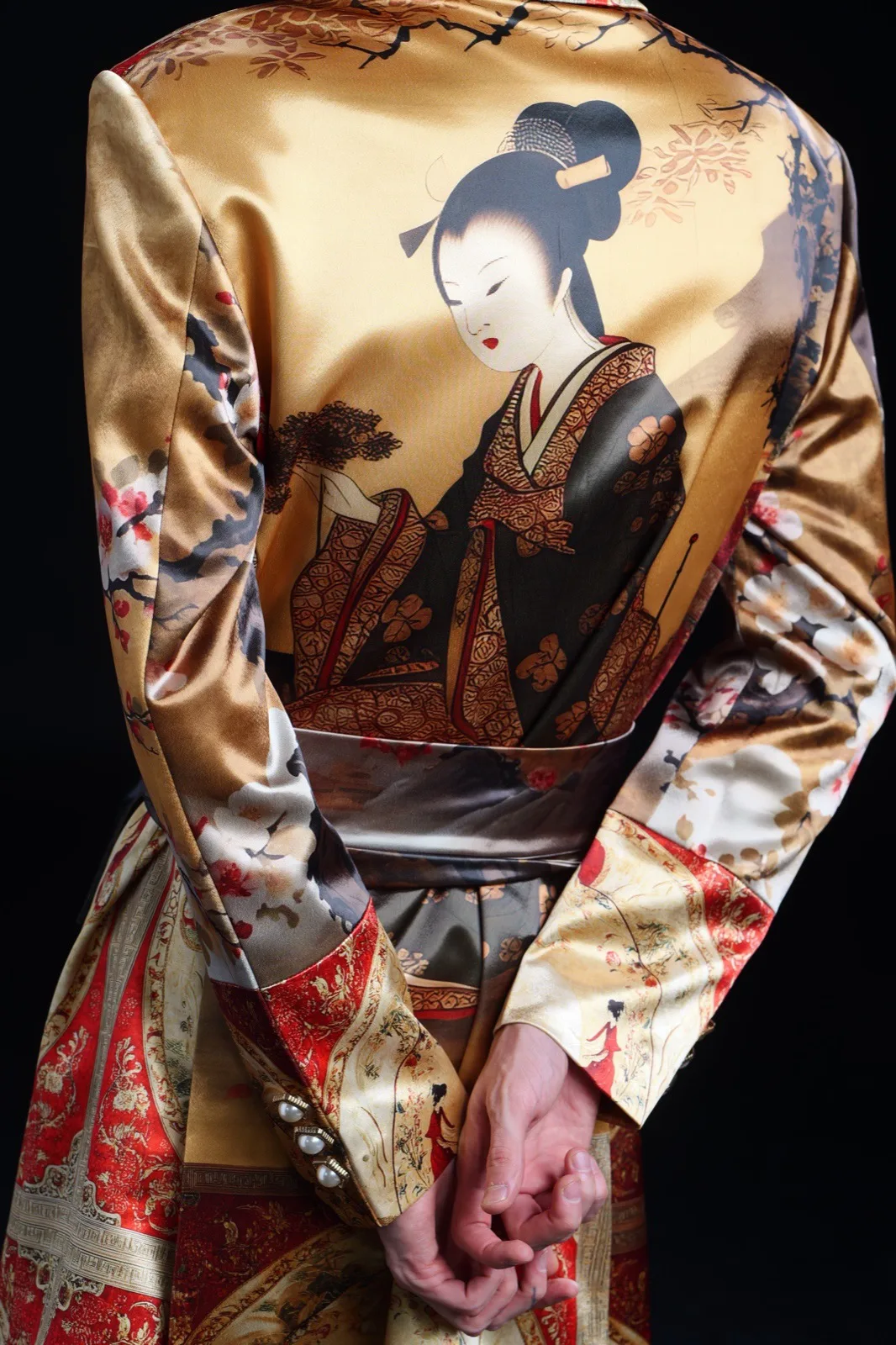 Gold ukiyo-e print, the back.